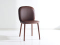Chaise de salle à manger en cuir 50x52x83 cm - marron foncé et bois foncé - design moderne pour salle à manger