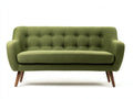 Canapé 2 places en tissu texturé 180x83x82 cm - vert olive - pour salon rétro