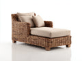 Bain de soleil en rotin tressé 176x83x79 cm - marron naturel et beige - style détente pour jardin