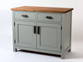 Buffet en bois 108x45x86 cm - gris sauge et bois naturel - design contemporain pour salle à manger