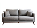 Canapé 2 places en tissu 172x85x80 cm - gris et bois brun - design moderne pour salon