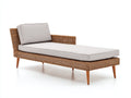 Bain de soleil en rotin tressé 197x75x74 cm - marron naturel et gris clair - style détente pour jardin