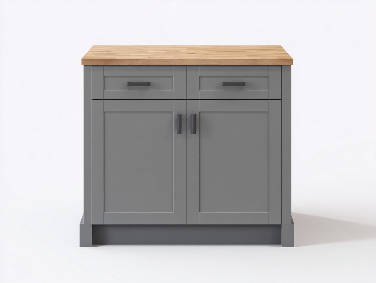 Buffet en bois 92x43x87 cm - gris foncé et bois naturel - design contemporain pour salle à manger