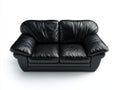 Canapé 2 places en cuir 170x88x82 cm - noir - pour salon moderne