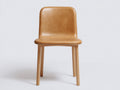 Chaise de salle à manger en cuir synthétique 51x52x81 cm - marron clair et bois clair - design contemporain pour salle à manger