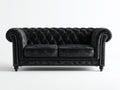 Canapé 2 places en velours 169x88x76 cm - noir - style Chesterfield pour salon