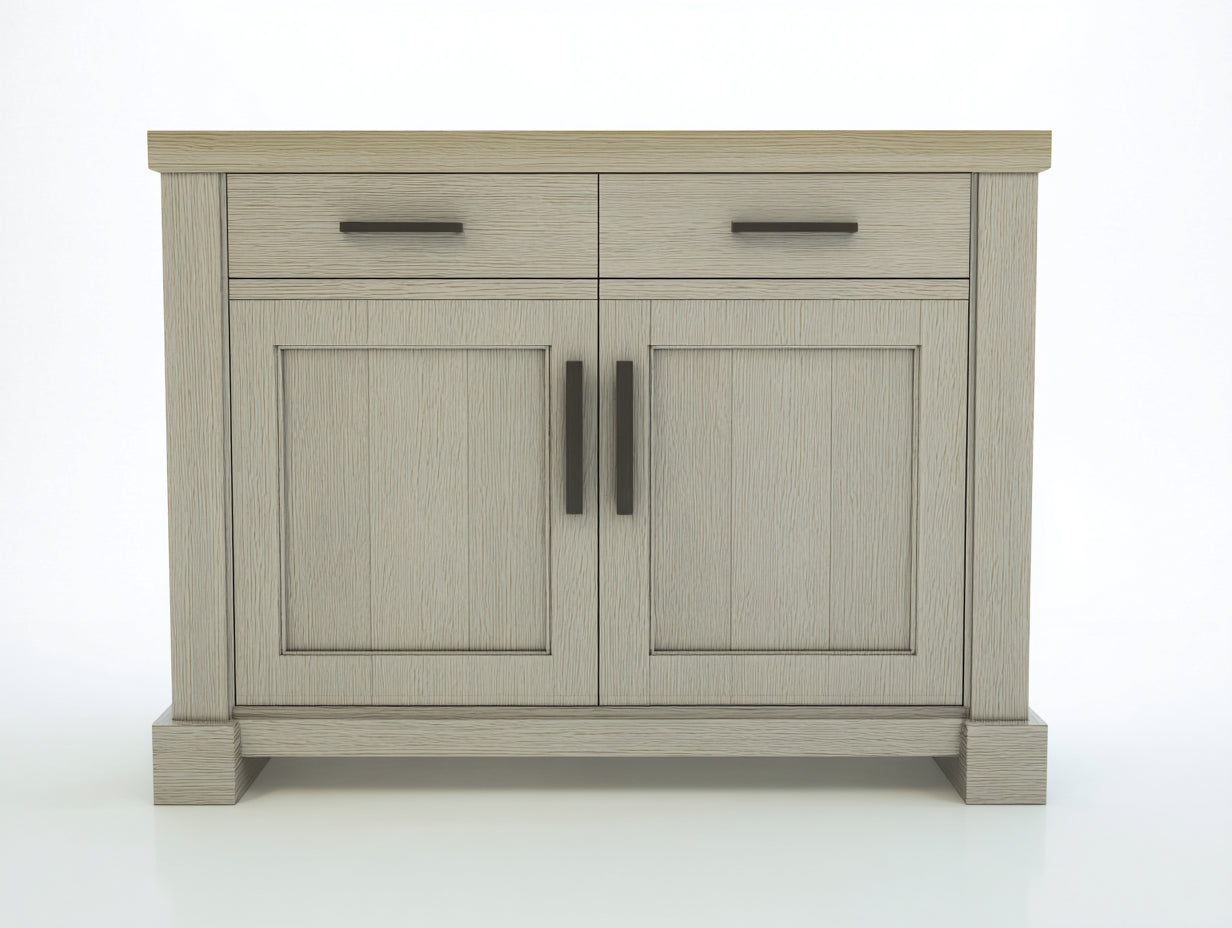 Buffet en bois 96x40x88 cm - gris clair - design contemporain pour salle à manger