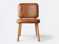 Chaise de salle à manger en cuir 48x50x81 cm - marron clair et bois clair - design moderne pour salle à manger