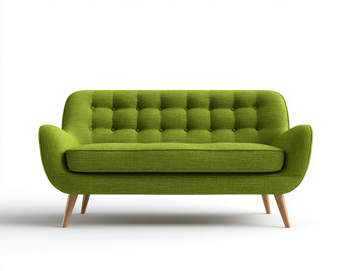 Canapé 2 places en tissu 172x79x80 cm - vert - pour salon style rétro