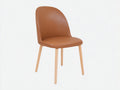 Chaise de salle à manger en cuir 51x53x86 cm - marron clair et bois clair - design moderne pour salle à manger