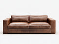 Canapé 2 places en cuir 176x86x76 cm - marron - pour salon contemporain
