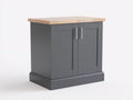 Buffet en bois 86x45x87 cm - gris foncé et bois naturel - design moderne pour salle à manger