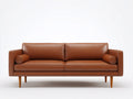 Canapé 2 places en cuir 182x80x74 cm - marron - pour salon design contemporain
