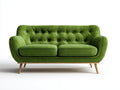 Canapé 2 places en tissu texturé 178x84x81 cm - vert olive - pour salon style rétro