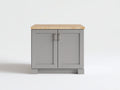 Buffet en bois 82x40x80 cm - gris clair et bois naturel - design moderne pour salle à manger