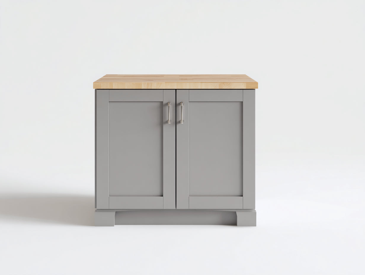 Buffet en bois 82x40x80 cm - gris clair et bois naturel - design moderne pour salle à manger