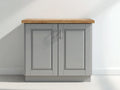 Buffet en bois 94x39x82 cm - gris clair et bois naturel - design moderne pour salle à manger